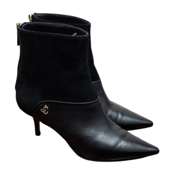 Jimmy Choo Black Suede/Leather Ankle Booties Women's Size EU 34.5/US 4.5 - Picture 2 of 15